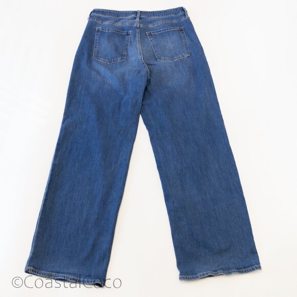 Old Navy High-Waisted Wow Wide-Leg Jeans 14 Blue Relaxed Classic Capsule - Picture 3 of 9
